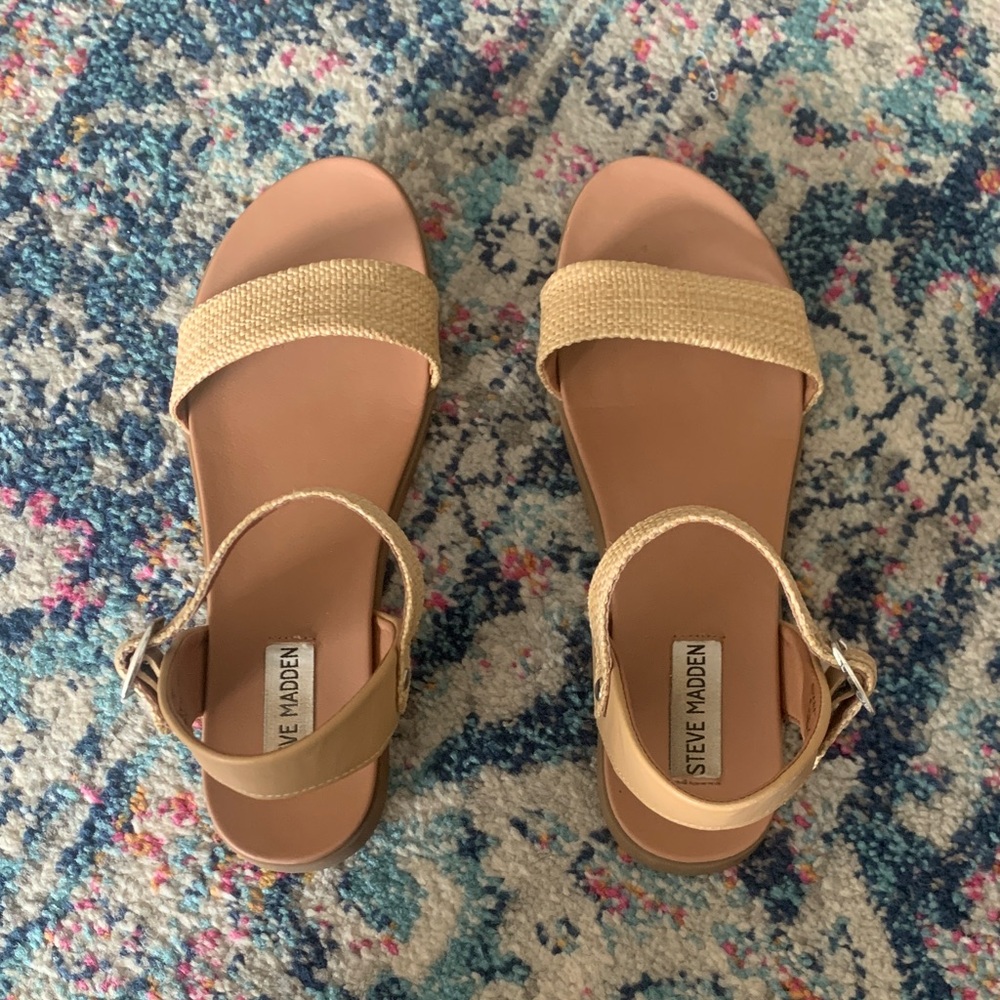 Steve Madden Beige Strap Sandals